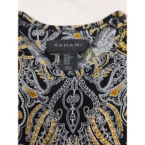 Tahari Women's Black & Brown Paisley Print Mini Dress. Size XS